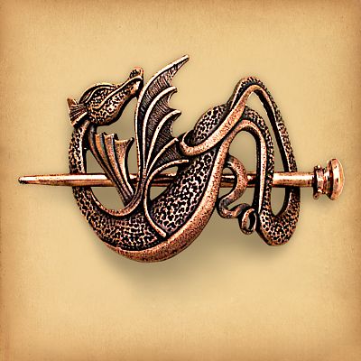 Copper-Colored Dragon Barrette
