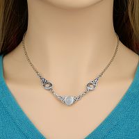 Silver Magical Moon Necklace - White Moonstone