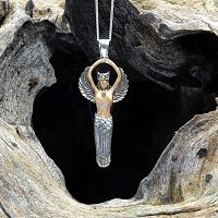 Small Silver Owl Goddess Pendant