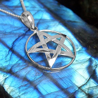 Silver Domed Pentacle Pendant