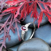 Silver Garnet Simplicity Ring