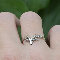 Silver Stag's Head Ring