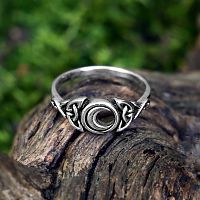 Silver Celtic Moon Ring