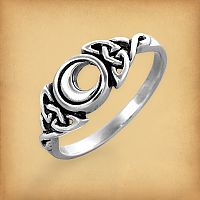 Silver Celtic Moon Ring