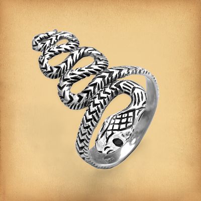 Large Silver Snake Ring