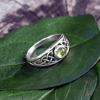 Silver Celtic Peridot Ring