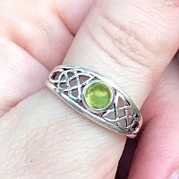 Silver Celtic Peridot Ring