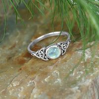 Silver Moonstone Celtic Ring