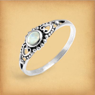 Silver Victorian Moonstone Ring