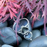 Silver Heart Poison Ring