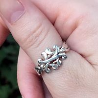 Silver Crossed Hearts Puzzle Ring