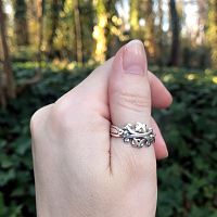Silver Crossed Hearts Puzzle Ring