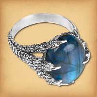 Silver Labradorite Dragon's Claw Ring