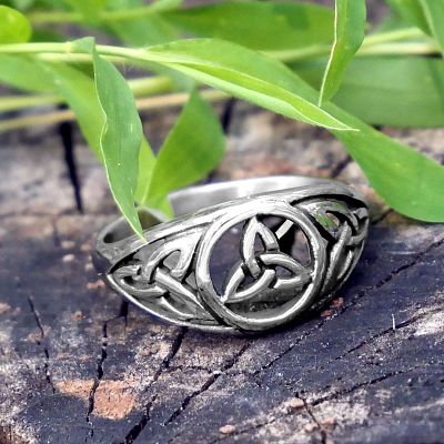 Steel Celtic Triquetra Ring