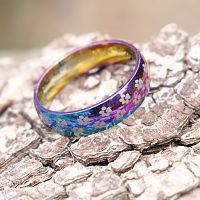 Steel Rainbow Pawprint Ring