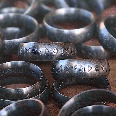 Stainless Steel Odin's Runes Ring