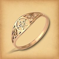 Gold-tone Celtic Pentacle Ring