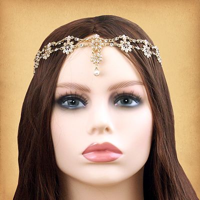 Bejeweled Flower Fantasy Headpiece