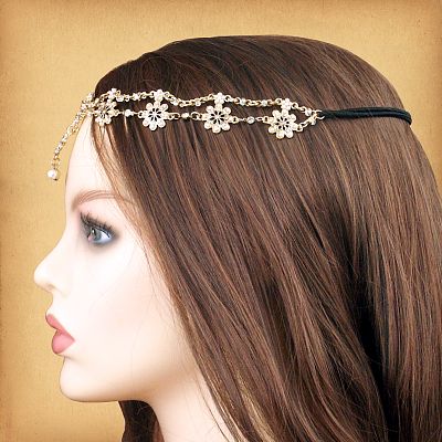 Bejeweled Flower Fantasy Headpiece