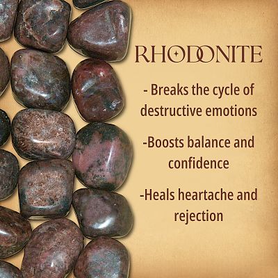 Rhodonite Tumbled Gemstones