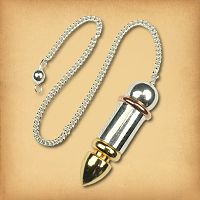 Hidden Chamber Divination Pendulum with Copper and Brass Accents