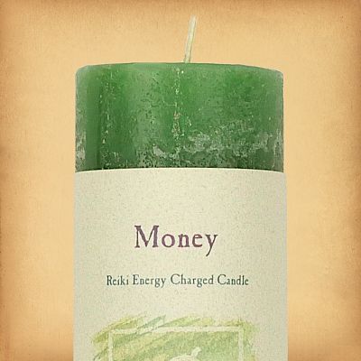 Herbal Magic Money Pillar Candle