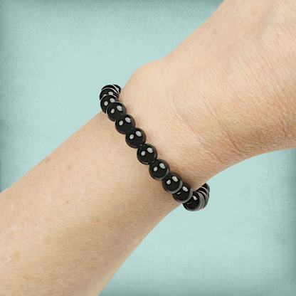 Black Obsidian Bead Bracelet