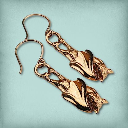 Bronze Bat Earrings