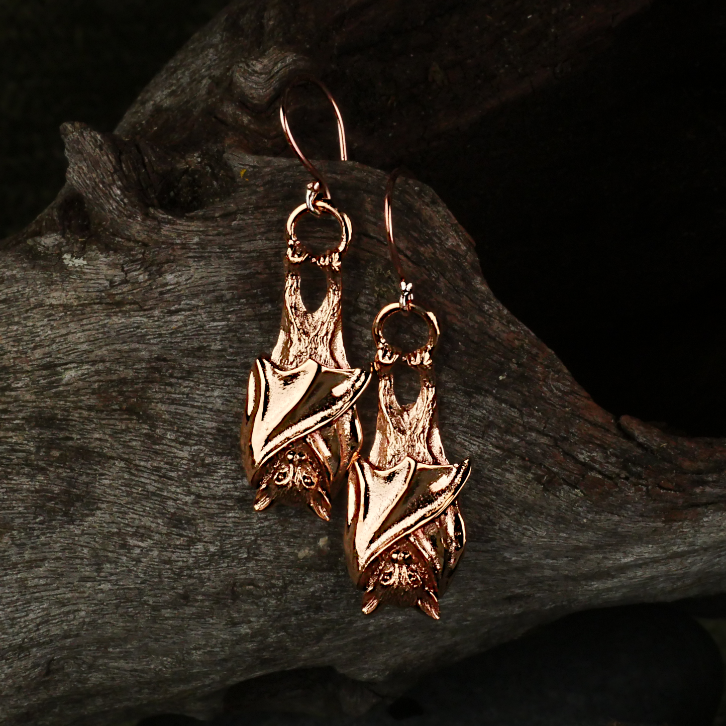 Bronze Bat Earrings