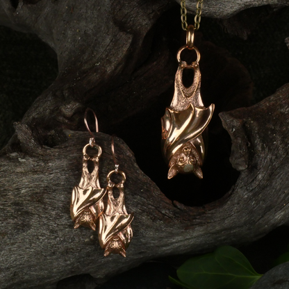 Bronze Bat Earrings