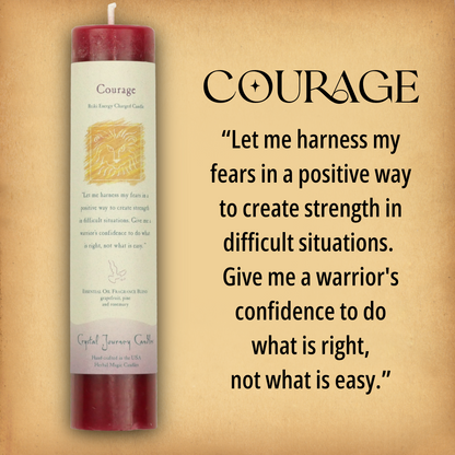 Herbal Magic Courage Pillar Candle