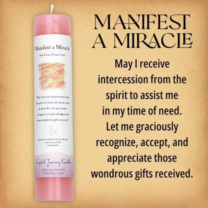 Herbal Magic Manifest a Miracle Pillar Candle