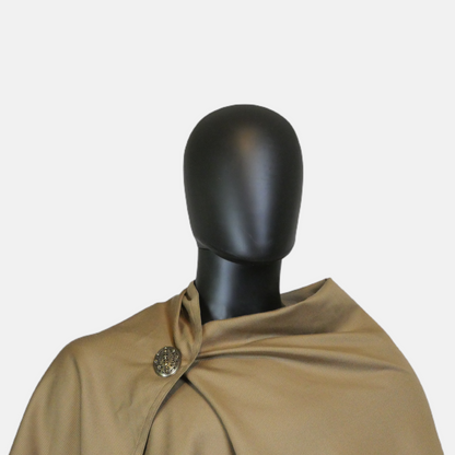 Tawny Gold Viking-Style Cloak with Trim