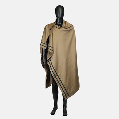 Tawny Gold Viking-Style Cloak with Trim