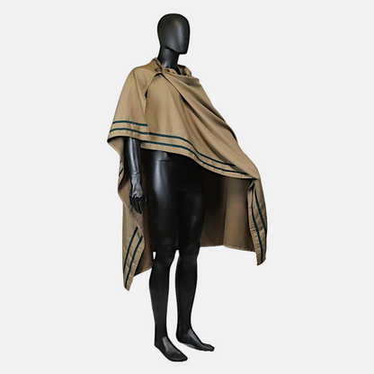 Tawny Gold Viking-Style Cloak with Trim