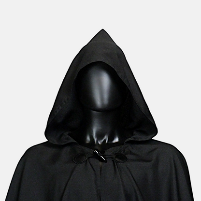 Black Full Circle Cloak with Hood