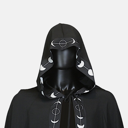 Black Moon Phase Cloak with Hood