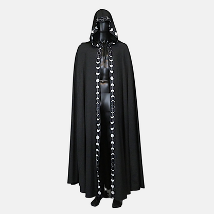 Black Moon Phase Cloak with Hood