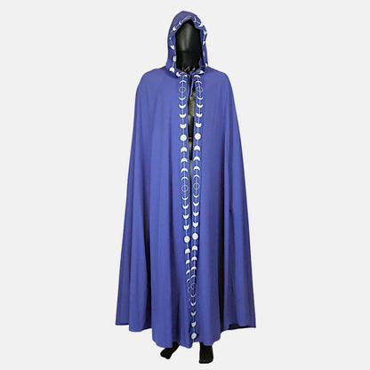 Purple Moon Phase Cloak with Hood