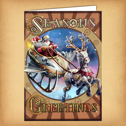 Steampunk Santa Yule Card