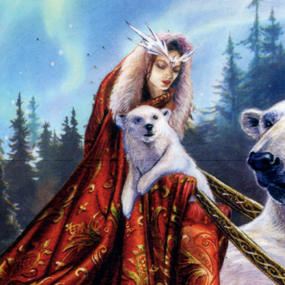 Queen of the Aurora Bears Yule Card