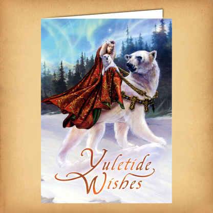 Queen of the Aurora Bears Yule Card