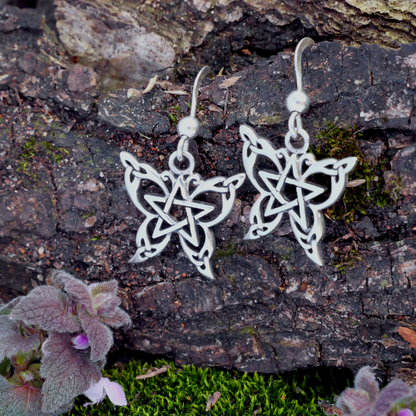 Silver Celtic Butterfly Earrings