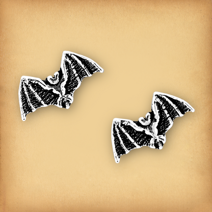 Silver Bat Post Earrings