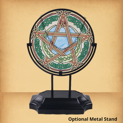 Celtic Pentacle Glass Suncatcher