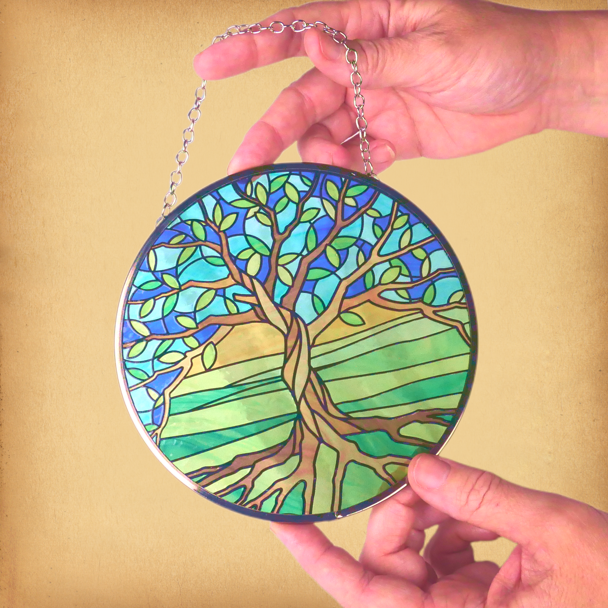 Tree of Life Glass Suncatcher