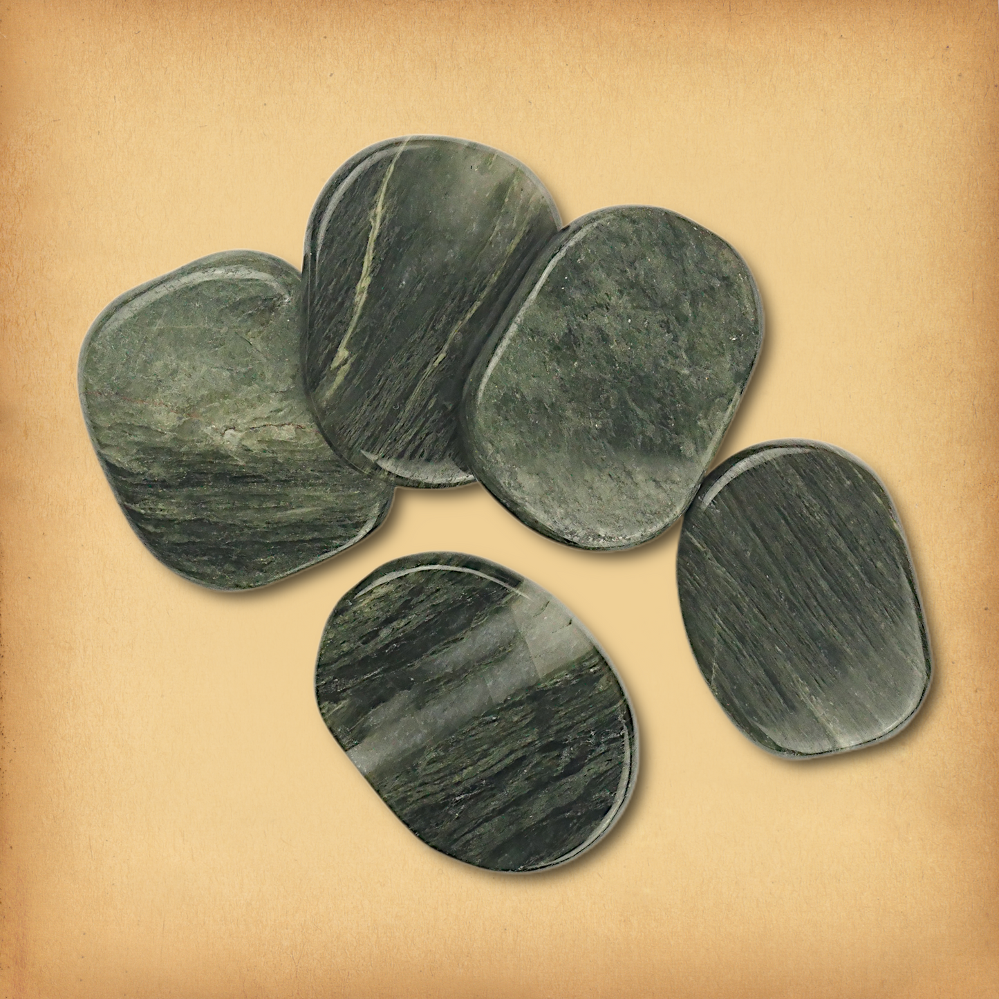 Green Hair Jasper Pocket Stone