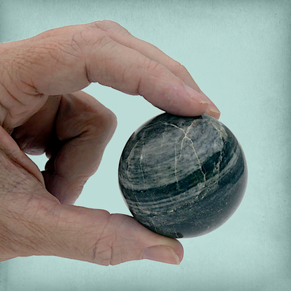 Polished Grey Banded Granite Sphere