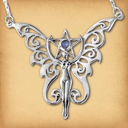 Silver Faerie Pentacle Necklace