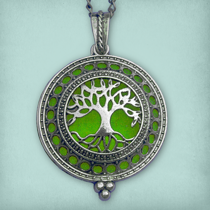 Tree of Life Aromatherapy Locket - Silver Tone